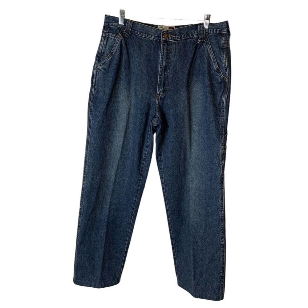 Stubbies Work Jeans Mens Carpenter Style Measured Size 34x30 Tough Reliable Y2K